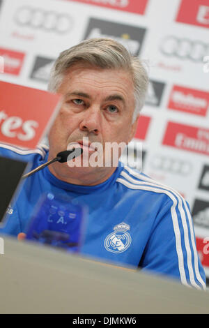 Madrid, Madrid, Spanien. 29. November 2013. Carlo Ancelotti halten eine pregame Pressekonferenz bei der Valdebebas Sport Komplex vor Woche 15 Liga-Spiel zwischen Real Madrid und Valladolid, am 29. November 2013 in Madrid, Spanien-Credit: Madridismo Sl/Madridismo/ZUMAPRESS.com/Alamy Live News Stockfoto