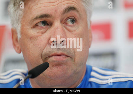 Madrid, Madrid, Spanien. 29. November 2013. Carlo Ancelotti halten eine pregame Pressekonferenz bei der Valdebebas Sport Komplex vor Woche 15 Liga-Spiel zwischen Real Madrid und Valladolid, am 29. November 2013 in Madrid, Spanien-Credit: Madridismo Sl/Madridismo/ZUMAPRESS.com/Alamy Live News Stockfoto