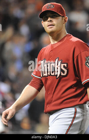 29. September 2010 Stellplätze - San Francisco, California, Vereinigte Staaten von Amerika - Arizona-Diamantmarkierungen Krug Ian Kennedy (31) auch in der Niederlage. Die San Francisco Giants besiegte den Arizona Diamondbacks 3-1. (Kredit-Bild: © Charles Herskowitz/Southcreek Global/ZUMApress.com) Stockfoto