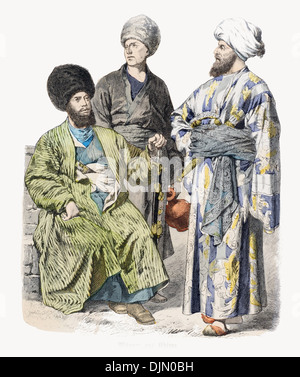 19. Jahrhundert XIX 1800er Jahren Männer von Chiwa Usbekistan Stockfoto