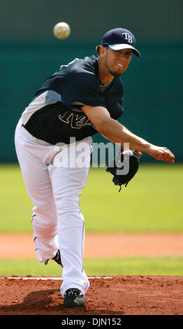 1. März 2008 - Tampa, FL, USA - James Shields wirft in der ersten. Tampa Bay Rays Vs Toronto Blue Jays. (Kredit-Bild: © James Borchuck/St Petersburg Times / ZUMA Press) Einschränkungen: * Tampa Tribune und USA Boulevardpresse Rechte heraus * Stockfoto