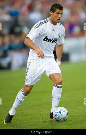 7. August 2009: Mittelfeldspieler von Real Madrid Cristiano Ronaldo #9 in Aktion während einer internationalen FIFA Freundschaftsspiel zwischen Real Madrid und Toronto FC im BMO Field in Toronto... Real Madrid gewann 5: 1. (Kredit-Bild: © Southcreek Global/ZUMApress.com) Stockfoto