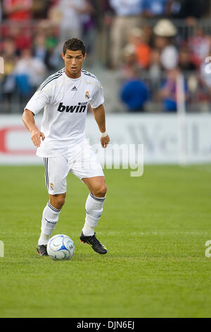 7. August 2009: Mittelfeldspieler von Real Madrid Cristiano Ronaldo #9 in Aktion während einer internationalen FIFA Freundschaftsspiel zwischen Real Madrid und Toronto FC im BMO Field in Toronto... Real Madrid gewann 5: 1. (Kredit-Bild: © Southcreek Global/ZUMApress.com) Stockfoto