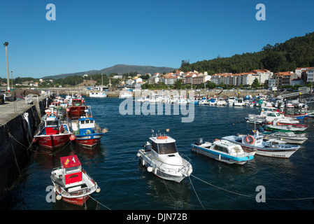 Der Hafen von Porto Son, Galicien, Spanien Stockfoto