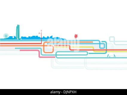 Vektor-Illustration von farbigen Linien mit Stil städtischen Hintergrund Stock Vektor