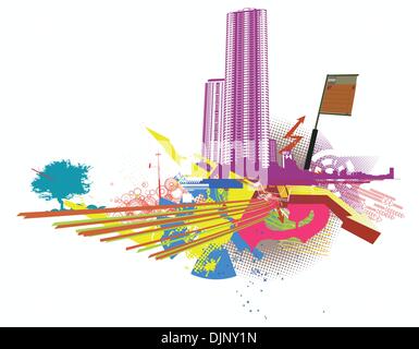 Vektor-Illustration Stil städtischen Hintergrund Stock Vektor