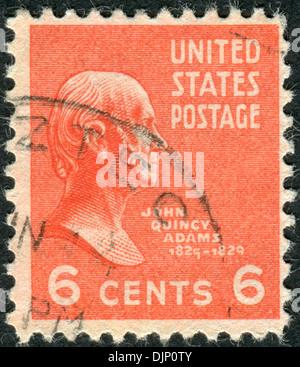 USA - ca. 1938: Briefmarken gedruckt in USA, 6. Präsident der Vereinigten Staaten, John Quincy Adams, ca. 1938 zeigt Stockfoto