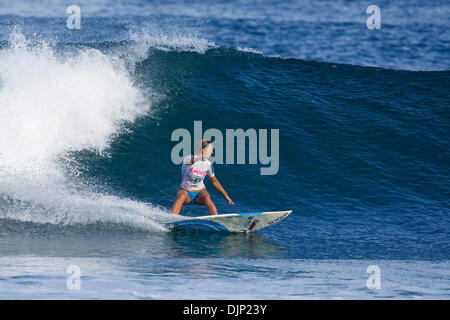 20. November 2008 - Haleiwa, Hawaii, USA - ASP World Champion LAYNE BEACHLEY (Sydney, Aus) (Bild) Vizemeister bei den 6-Sterne ASP World Qualifying Serie Reef Hawaiian Pro Alis Beach Park wurde siebenmal. Beachley war der einzige nicht-Teenager in der vier Frauen Finale und unterlag Gesamtsieger Carissa Moore (Haw) mit Laura Enever (Sydney) belegte den dritten und Coco Ho (Ha Stockfoto