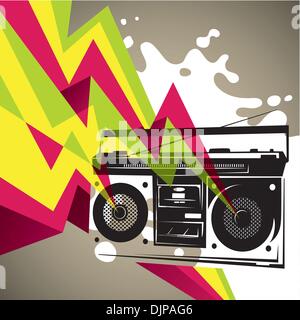 Künstlerische Banner mit Retro-Radio-silhouette Stock Vektor