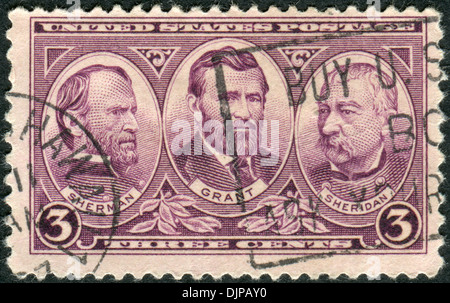Zu Ehren von der United States Army ausgestellt, zeigt Generäle William Tecumseh Sherman, Ulysses S. Grant und Philip Henry Sheridan Stockfoto