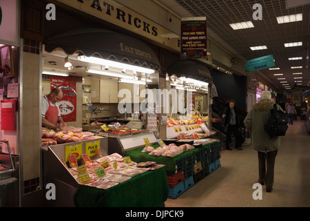 Das Castle Market Sheffield England Butcher's Meat Shops Building ist heute abgerissen Stockfoto