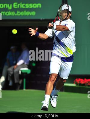 1. April 2010 - Key Biscayne, Florida, USA - FERNANDO VERDASCO in Aktion gegen Thomas Berdych während zehn Aktionstag der Sony Ericsson Open 2010 im Crandon Park Tennis Center. Berdych gewann 4-6, 7-6 (5), 6: 4 (Credit-Bild: © Gaston De Cardenas/ZUMA drücken) Stockfoto