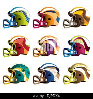 Satz von american-Football-Helme Stock Vektor