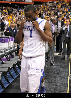 27. März 2010 - Syrakus, Kentucky, USA - Kentucky Darius Miller das Rederecht nach West Virginia Kentucky 73-66 auf Samstag, 27. März 2010 in Syracuse, NY besiegt. Foto: Mark Cornelison | Personal. (Kredit-Bild: © Lexington Herald-Leader/ZUMApress.com) Stockfoto