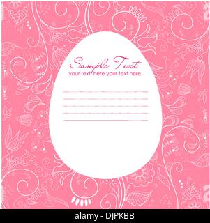 Ostern Grußkarte mit dekorativen Ei Stock Vektor