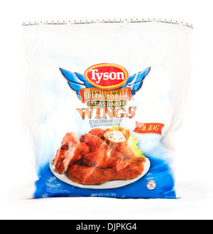 Tasche von Tyson eingefroren Buffalo Style Chicken Wings, USA Stockfoto