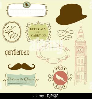 Doodle-Frames im britischen Stil Stock Vektor