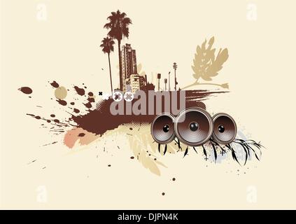 Vektor-Illustration von gestylten Musikhintergrund städtischen Stock Vektor