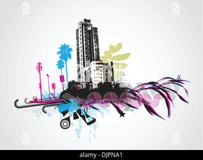 Vektor-Illustration der urbanen Stil Grunge Hintergrund Stock Vektor