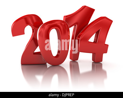 Neujahr 2014 (Clipping-Pfad enthalten) Stockfoto