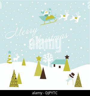 Retro-Weihnachtskarte Stock Vektor