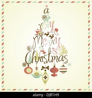 Eine sehr frohe Weihnachten Baum design Stock Vektor