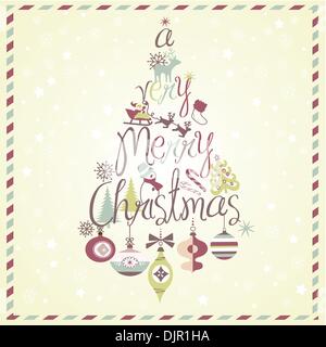 Eine sehr frohe Weihnachten Baum design Stock Vektor