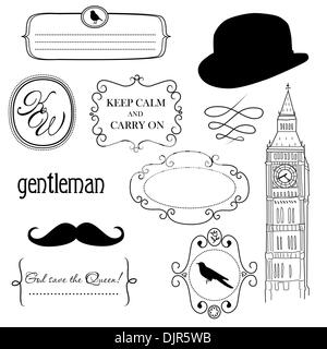 Doodle-Frames im britischen Stil Stock Vektor