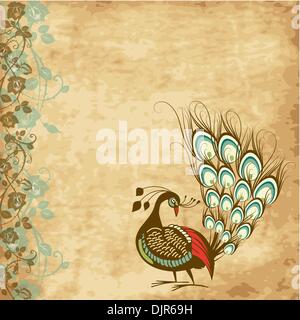 Pfau-Karte Stock Vektor