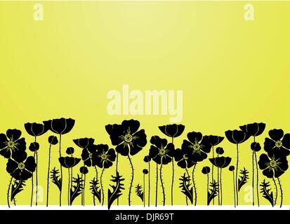 Grass und Mohn, Vektor-illustration Stock Vektor