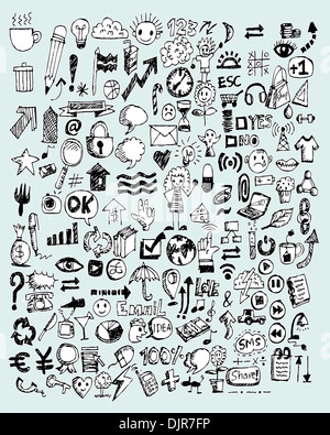 Hand doodle Business Kritzeleien Stockfoto