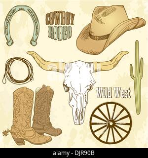Wild-West-Set Stock Vektor