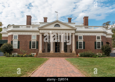 Monticello Plantage und Weltkulturerbe, Heimat von Thomas Jefferson, dem dritten Präsidenten der Vereinigten Staaten, in Charlottesville, Virginia. Stockfoto