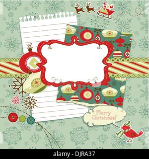 Süße Weihnachten Sammelalbum Elemente Stock Vektor