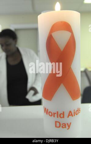 Johannesburg, Südafrika. 29. November 2013. Ein Arzt arbeitet bei der HIV-Abteilung von Helen Jose akademischen Krankenhaus in Johannesburg, Südafrika, 28. November 2013. Die neuesten Statistiken zeigten, dass HIV-Infektionen unter Jugendlichen in Südafrika gesunken. © Li Qihua/Xinhua/Alamy Live-Nachrichten Stockfoto