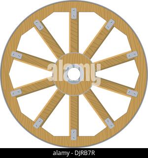 Vektor-Bild von einem Holzrad Stock Vektor