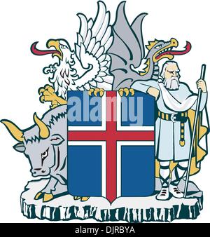 Vektor-Bild von der nationalen Wappen von Island Stock Vektor