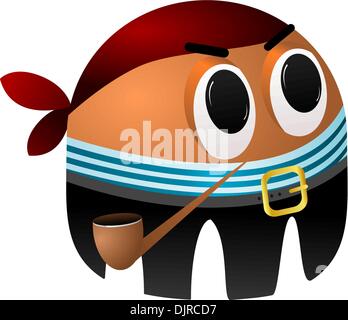 Vektor-Illustration eines Piraten mit einem Rohr. Vektor Stock Vektor