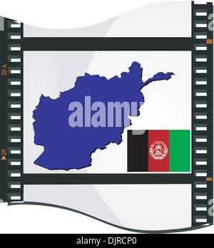 Filmaufnahmen mit einer nationalen Karte von Afghanistan Stock Vektor