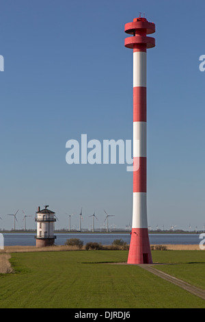 Alten und neuen Leuchtturm an der Elbe, Deutschland Stockfoto