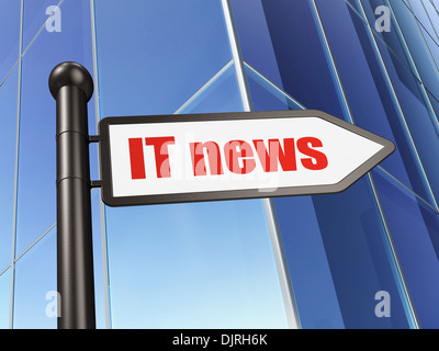 Aktuelles Konzept: IT-News auf den Aufbau von Hintergrund Stockfoto