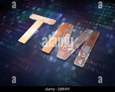 Begriff: goldene Markenzeichen auf Digital Stockfoto