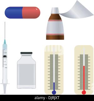 Illustrationen von medizinischen Artikeln Stock Vektor