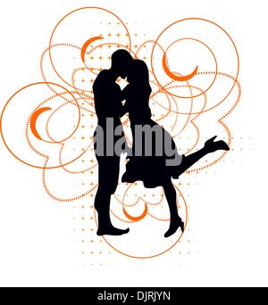 Vector Silhouette ein Liebespaar Stock Vektor