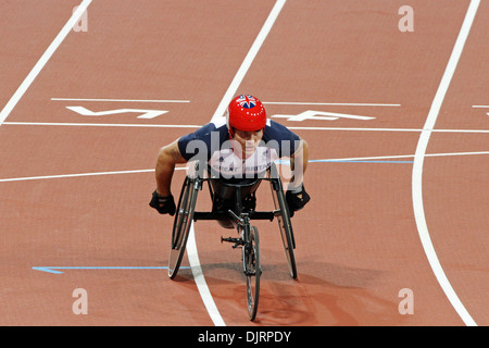 David Weir in der Mens 5000m - T54 im Olympiastadion bei den Paralympics in London 2012. Stockfoto