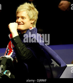 3. Mai 2010 - Sheffield, England - SHEFFIELD, ENGLAND 3. Mai 2010: Neil Robertson hält seine Nerven zu schlagen Graeme Dott 18-13 und werde der erste Spieler von außerhalb von Großbritannien und Irland gewinnt den WM-Titel seit Cliff Thorburn 1980 bei der Betfred Snooker Weltmeisterschaft im Crucible Theater in Sheffield, England. (Kredit-Bild: © Michael Cullen/Southcreek Global/ZU Stockfoto