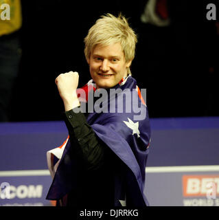 3. Mai 2010 - Sheffield, England - SHEFFIELD, ENGLAND 3. Mai 2010: Neil Robertson hält seine Nerven zu schlagen Graeme Dott 18-13 und werde der erste Spieler von außerhalb von Großbritannien und Irland gewinnt den WM-Titel seit Cliff Thorburn 1980 bei der Betfred Snooker Weltmeisterschaft im Crucible Theater in Sheffield, England. (Kredit-Bild: © Michael Cullen/Southcreek Global/ZU Stockfoto