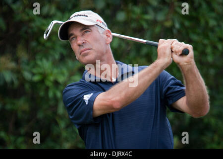 23. Mai 2010 - Las Colinas, Texas, USA - 23. Mai 2010: Corey Pavin sieht seine Chance auf die HP Byron Nelson Championship. Die letzte Runde der HP Byron Nelson Championship spielte auf der TPC 4 Seasons Resort Las Colinas, TX Credit: Andrew Dieb / Southcreek Global (Credit-Bild: © Andrew Dieb/Southcreek Global/ZUMApress.com) Stockfoto