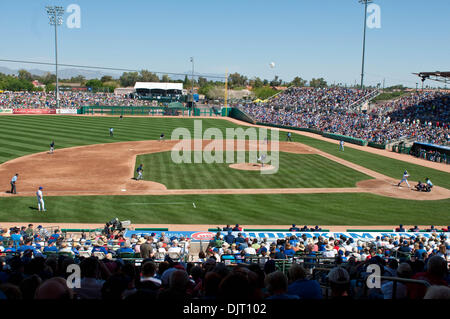 22. März 2010 - Mesa, Arizona, USA - 22. März 2010: Blick auf dem Gebiet der spielen während einer Cactus League Matchup zwischen Indianern und Cubs, gewonnen von den Indianern 9-2 HoHoKam Park in Mesa, Arizona... Obligatorische Credit: Andrew Fielding / Southcreek Global (Kredit-Bild: © Andrew Fielding/Southcreek Global/ZUMApress.com) Stockfoto