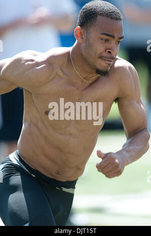 30. März 2010 - Westwood, Kalifornien, USA - 30. März 2010: UCLA Terrence Austin in Aktion auf der UCLA College-Football-pro-Tag am Spaulding Fielding auf dem Campus der UCLA in Westwood, Kalifornien... Obligatorische Credit: Andrew Fielding / Southcreek Global (Kredit-Bild: © Andrew Fielding/Southcreek Global/ZUMApress.com) Stockfoto